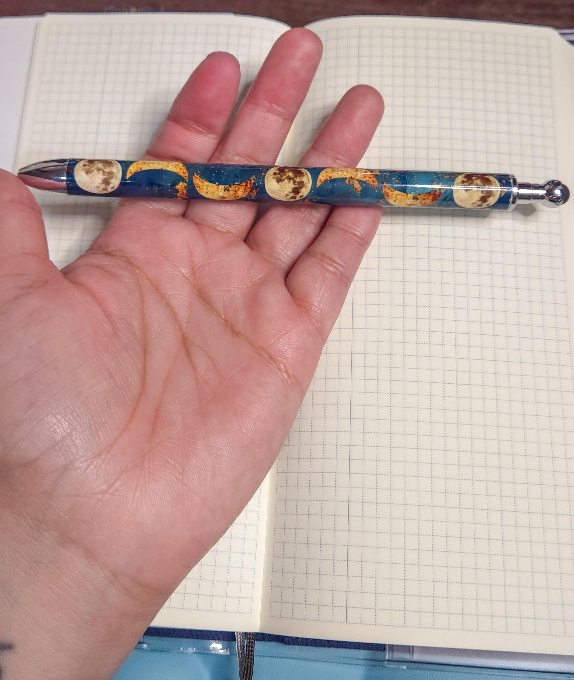 Celestial Moon Phase Refillable Retractable Gel Pen