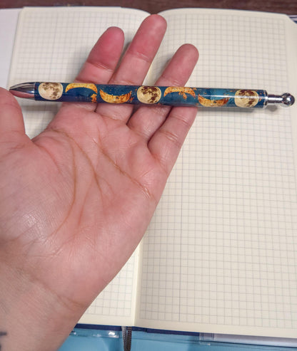 Celestial Moon Phase Refillable Retractable Gel Pen