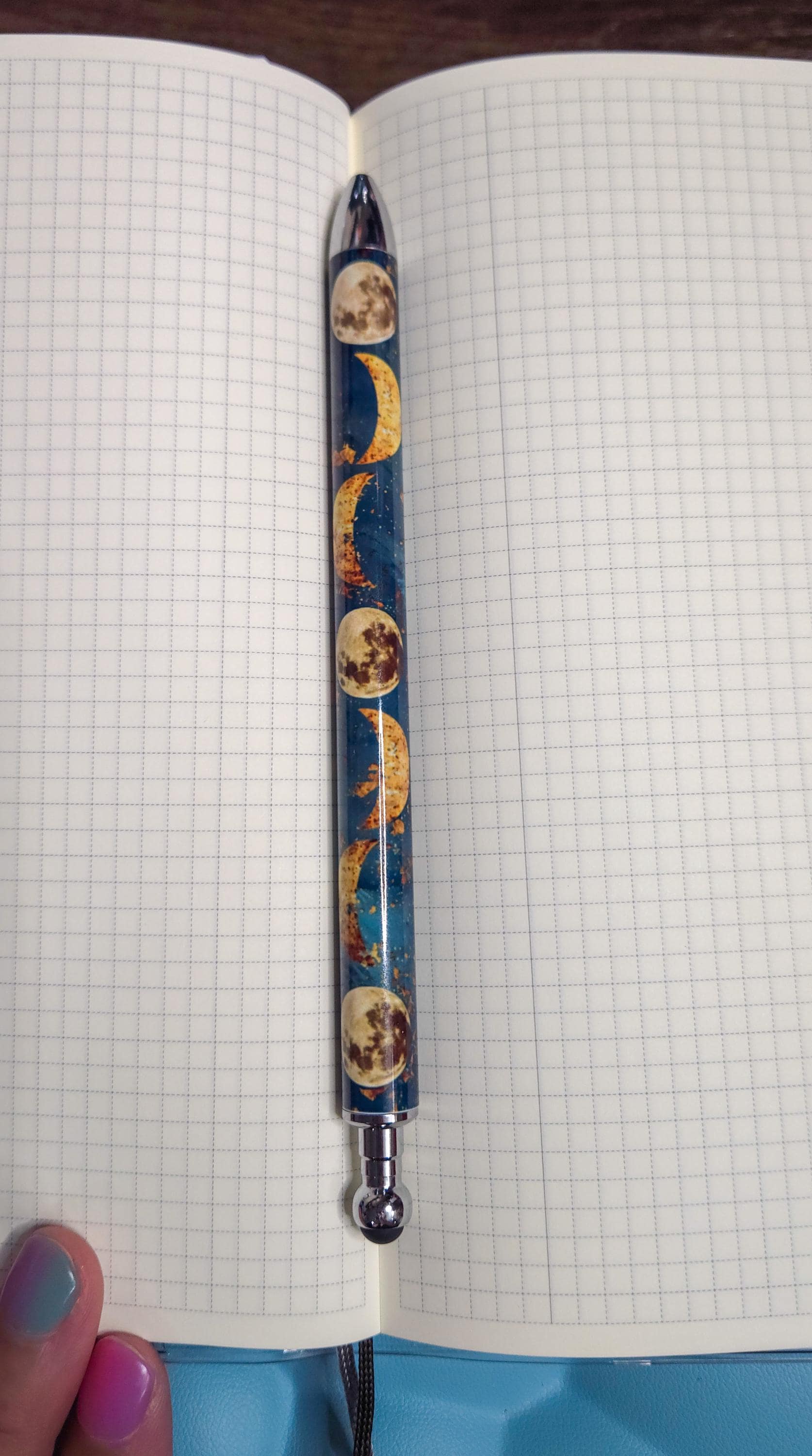 Celestial Moon Phase Refillable Retractable Gel Pen