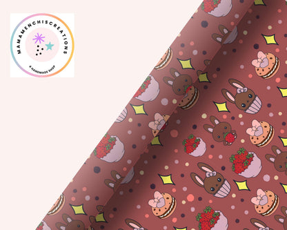Spring Berries and Bunnies 12x12 Repeating Pattern Digital Paper Sublimation DTF PNG Digital Download