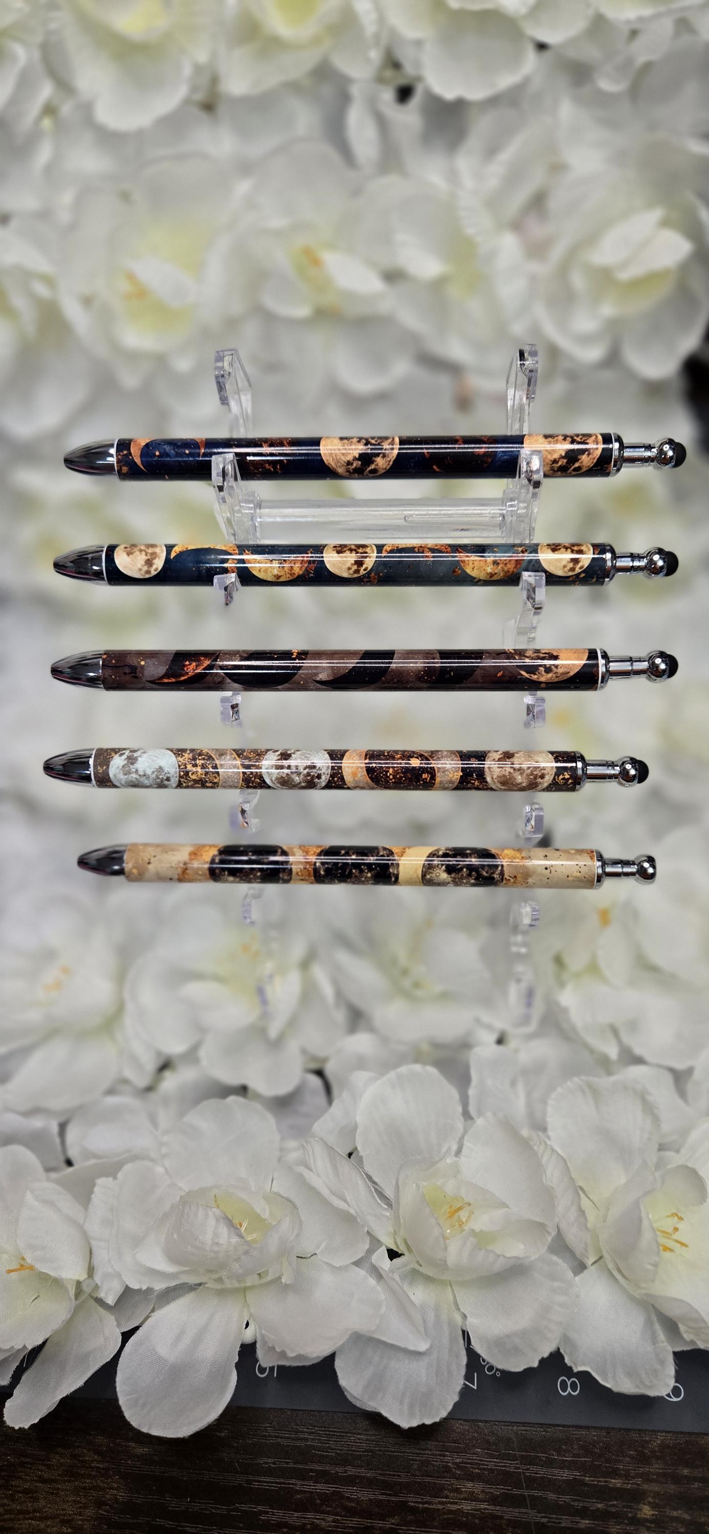 Celestial Moon Phase Refillable Retractable Gel Pen