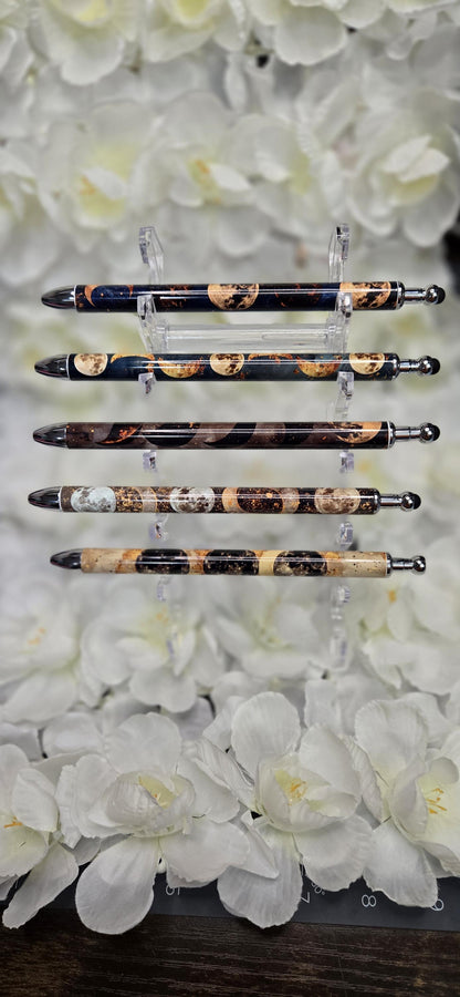 Celestial Moon Phase Refillable Retractable Gel Pen
