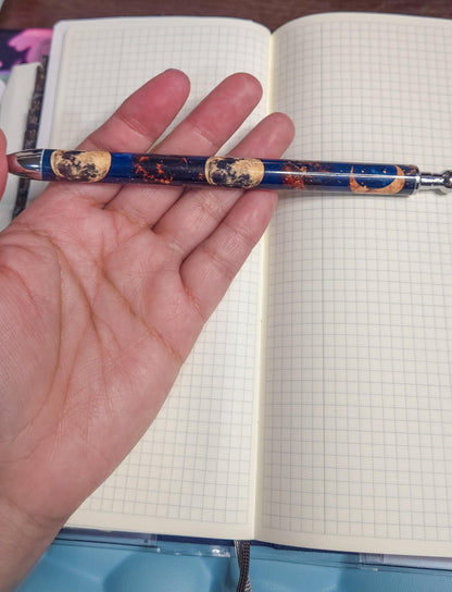 Celestial Moon Phase Refillable Retractable Gel Pen
