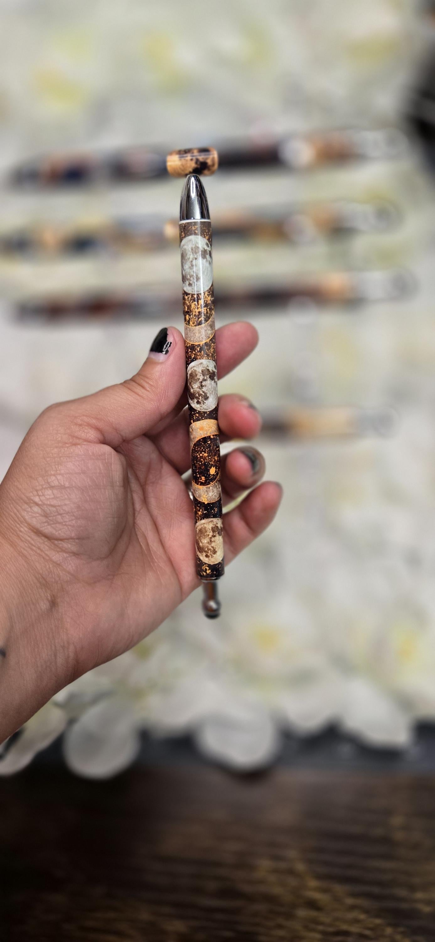 Celestial Moon Phase Refillable Retractable Gel Pen