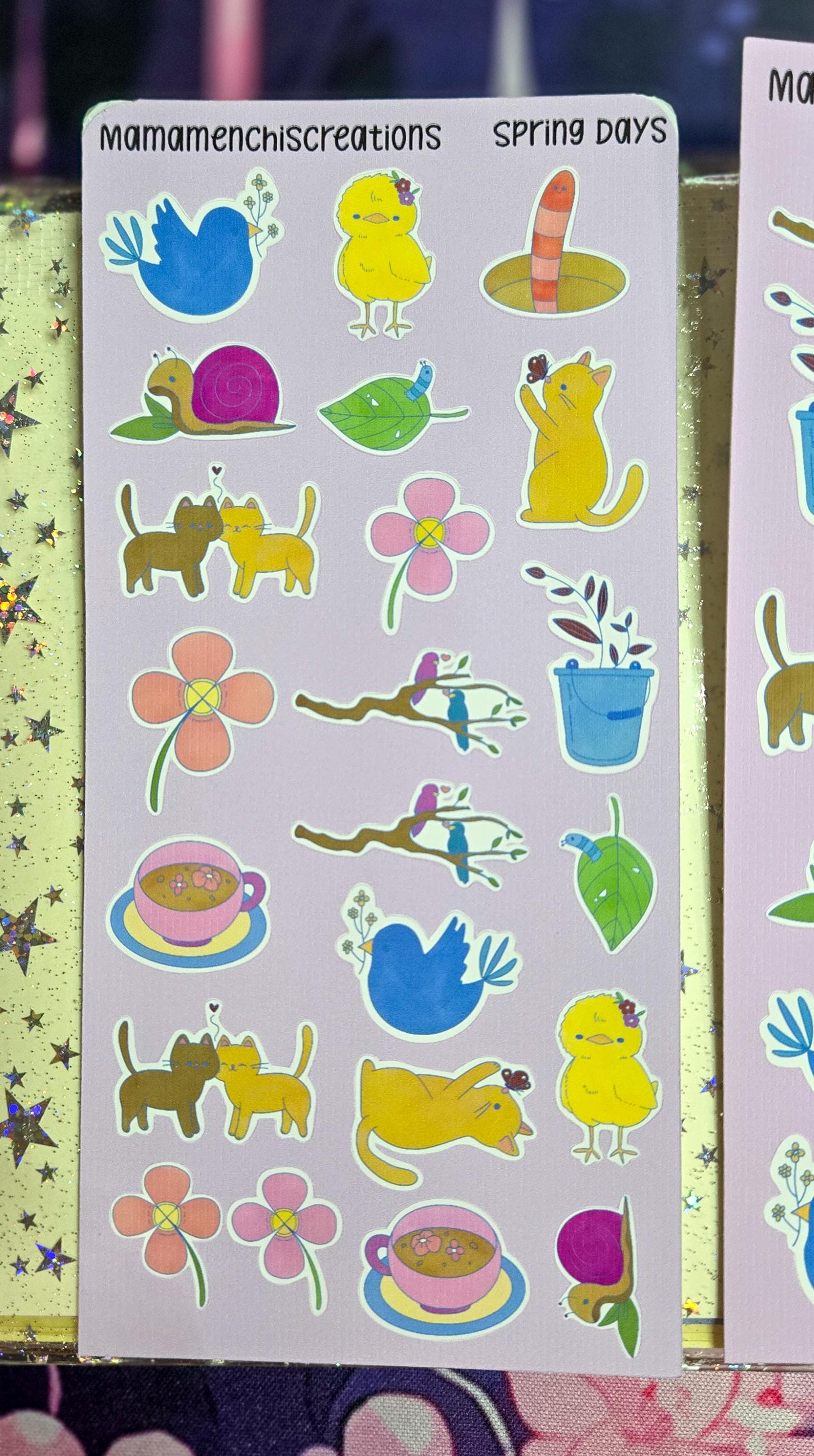 Cute Spring Vibes Matte Bujo Journal Planner deco Sticker Sheet