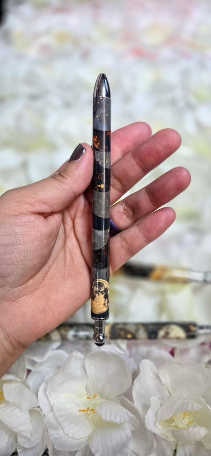 Celestial Moon Phase Refillable Retractable Gel Pen
