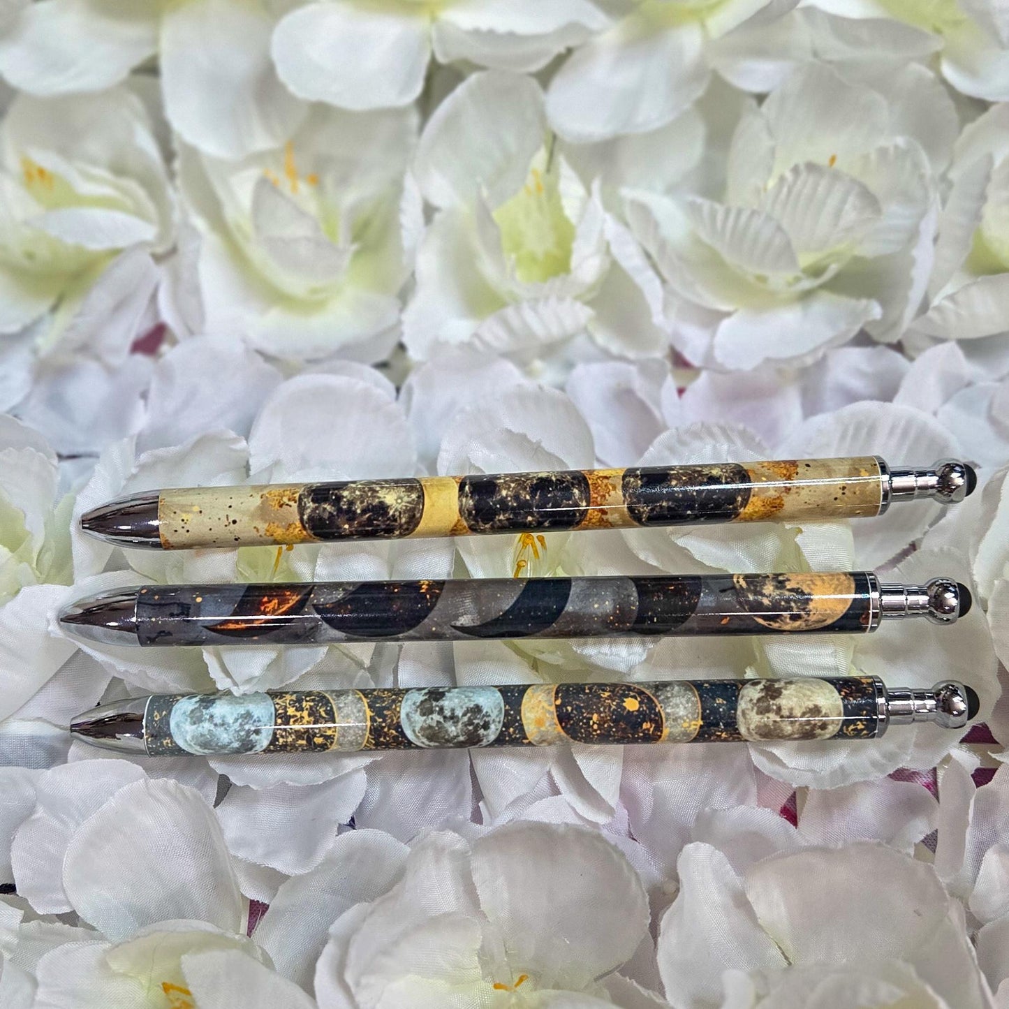 Celestial Moon Phase Refillable Retractable Gel Pen