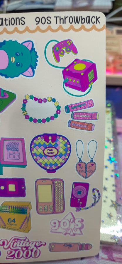 90's Baby Nostalgia Vibes Matte Bujo Journal Planner deco Sticker Sheet