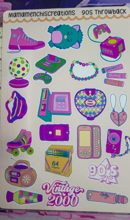 90's Baby Nostalgia Vibes Matte Bujo Journal Planner deco Sticker Sheet
