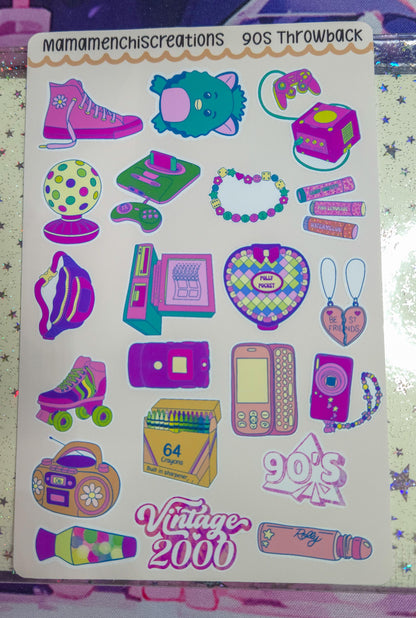 90's Baby Nostalgia Vibes Matte Bujo Journal Planner deco Sticker Sheet