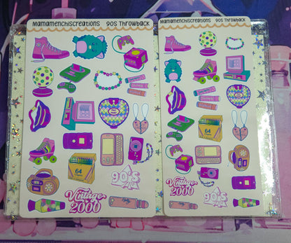 90's Baby Nostalgia Vibes Matte Bujo Journal Planner deco Sticker Sheet