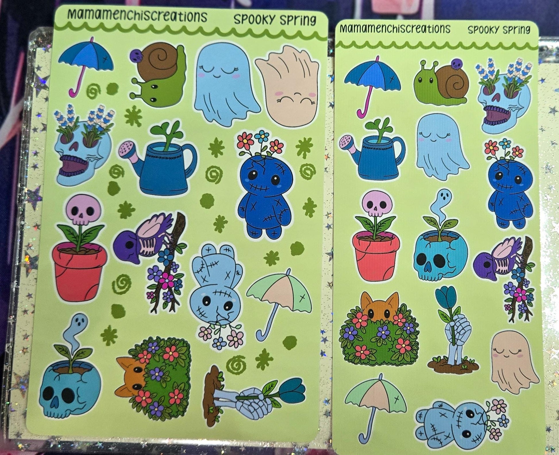 Spooky Spring Spring Vibes Matte Bujo Journal Planner deco Sticker Sheet