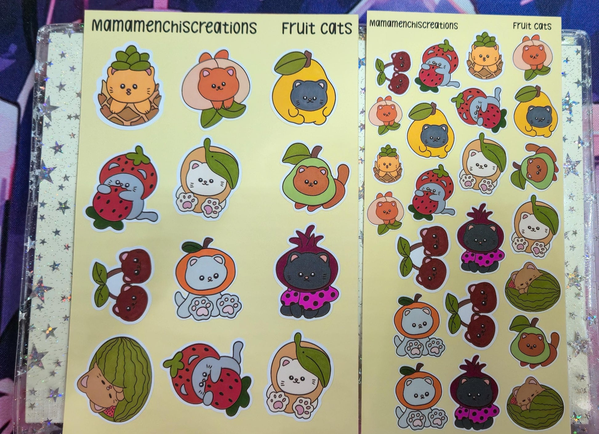 Fruit Cats Cats in Fruits Matte Bujo Journal Planner deco Sticker Sheet