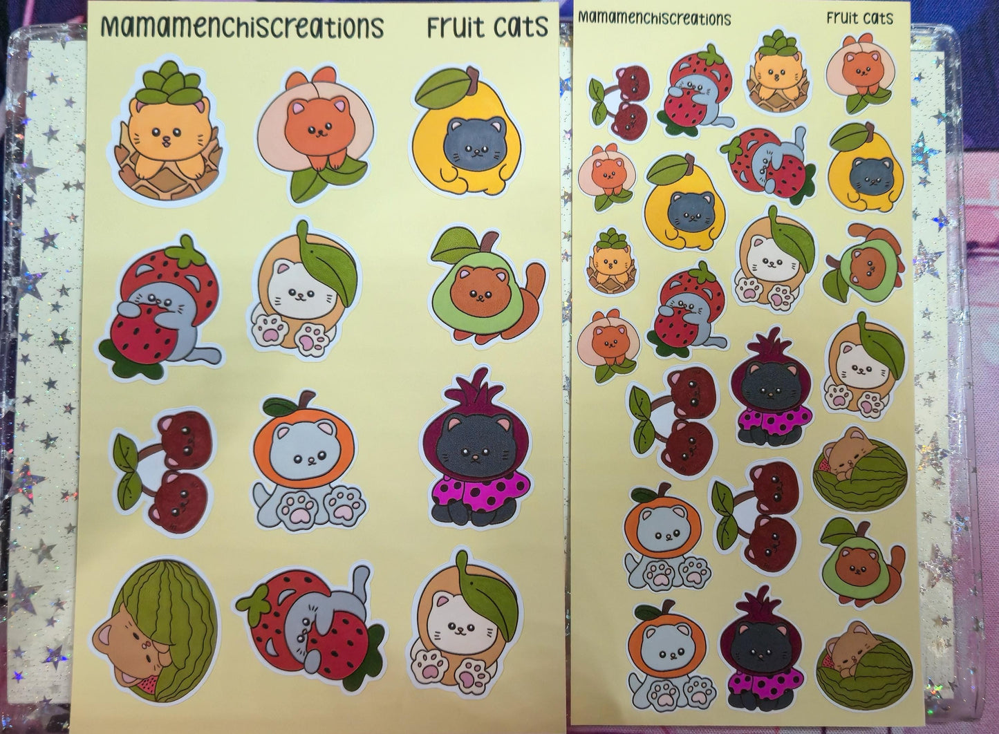 Fruit Cats Cats in Fruits Matte Bujo Journal Planner deco Sticker Sheet
