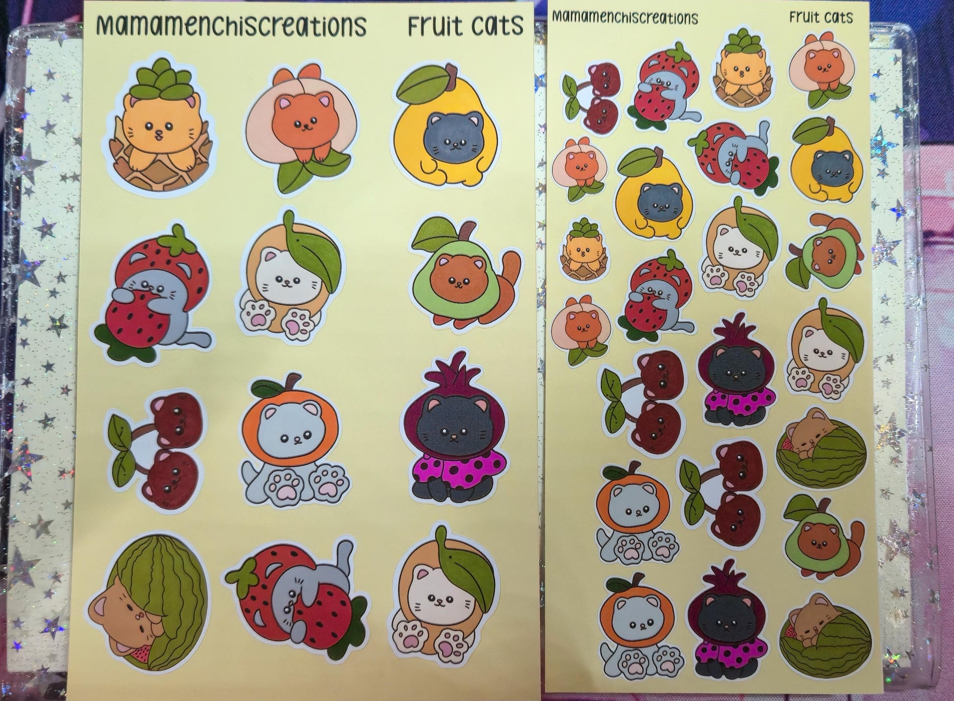 Fruit Cats Cats in Fruits Matte Bujo Journal Planner deco Sticker Sheet