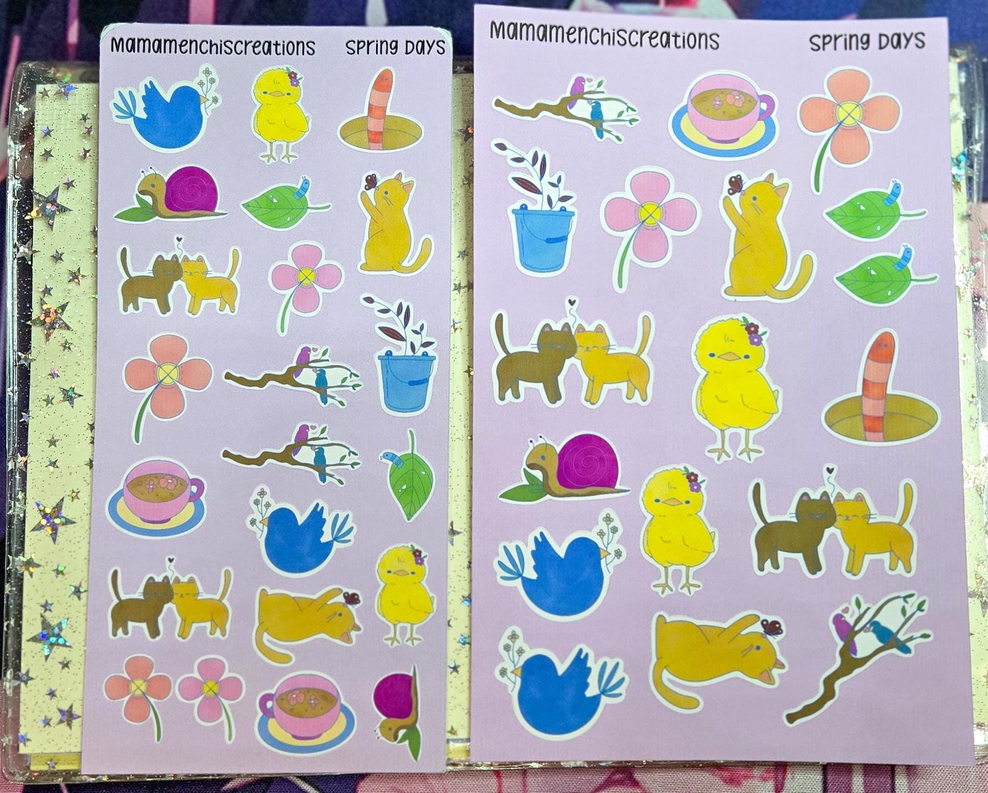 Cute Spring Vibes Matte Bujo Journal Planner deco Sticker Sheet
