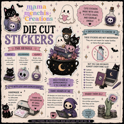 Trigger Warning Bookish Glossy Die Cut Bujo Journal Planner Sticker