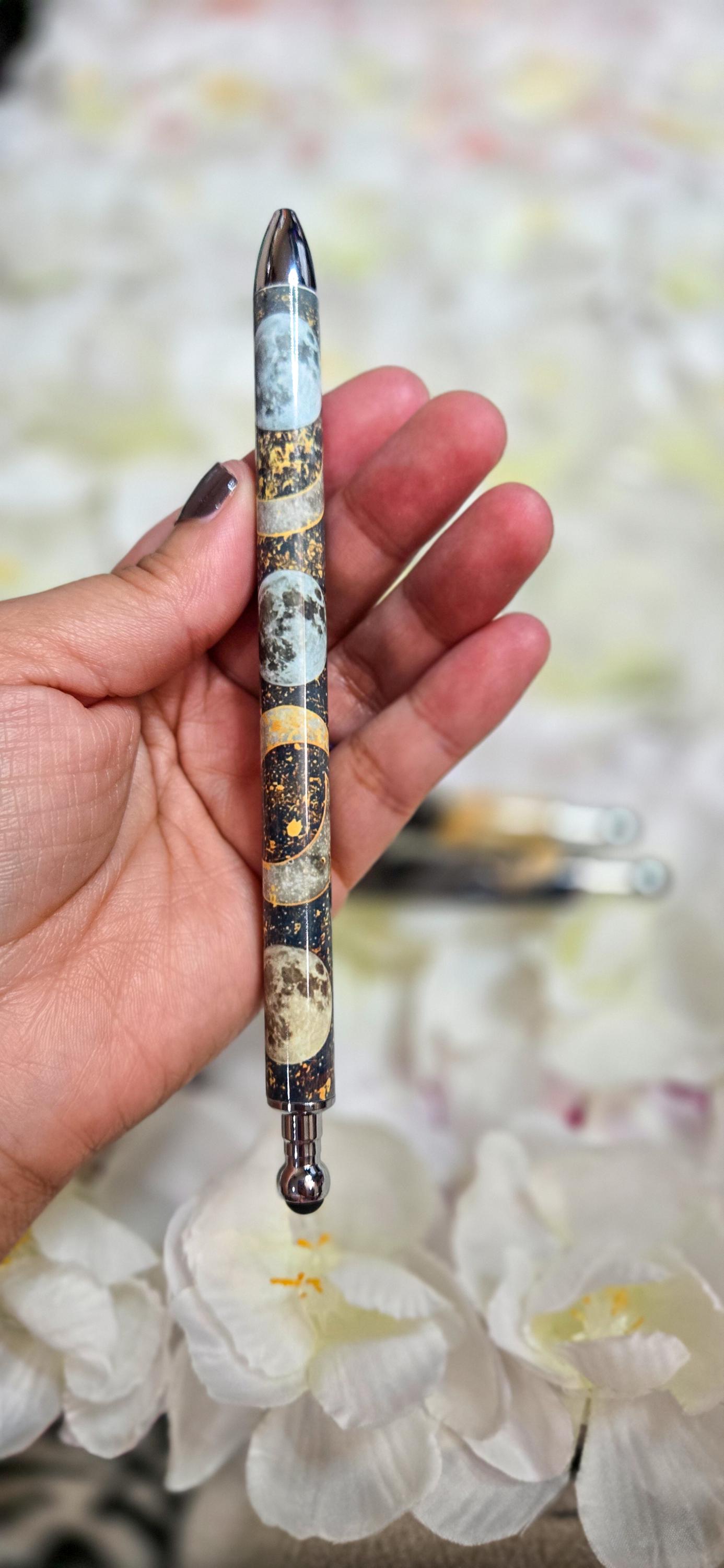 Celestial Moon Phase Refillable Retractable Gel Pen