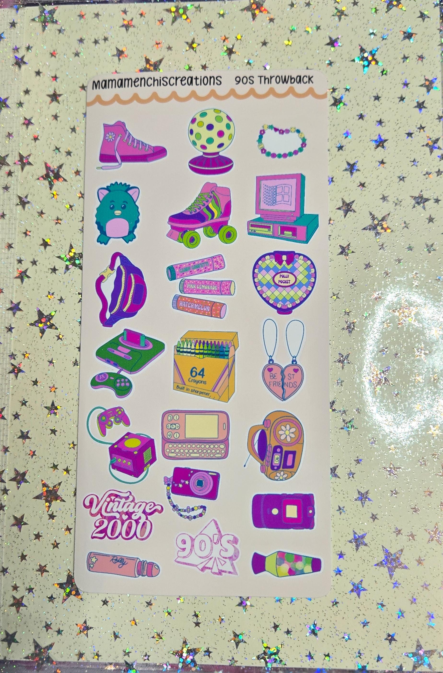 90's Baby Nostalgia Vibes Matte Bujo Journal Planner deco Sticker Sheet
