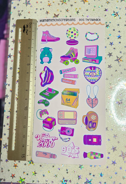 90's Baby Nostalgia Vibes Matte Bujo Journal Planner deco Sticker Sheet