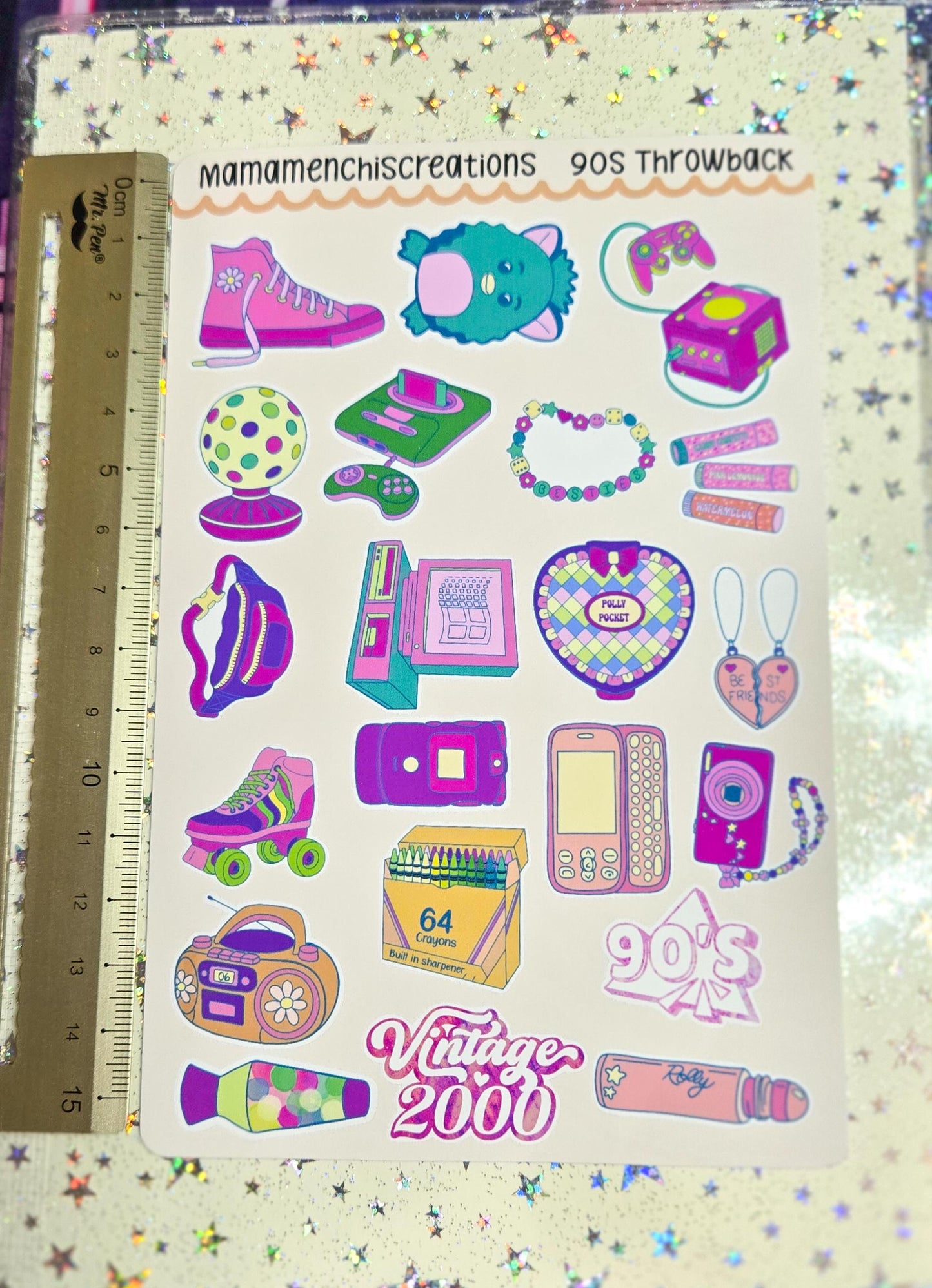 90's Baby Nostalgia Vibes Matte Bujo Journal Planner deco Sticker Sheet