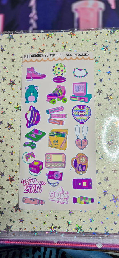 90's Baby Nostalgia Vibes Matte Bujo Journal Planner deco Sticker Sheet