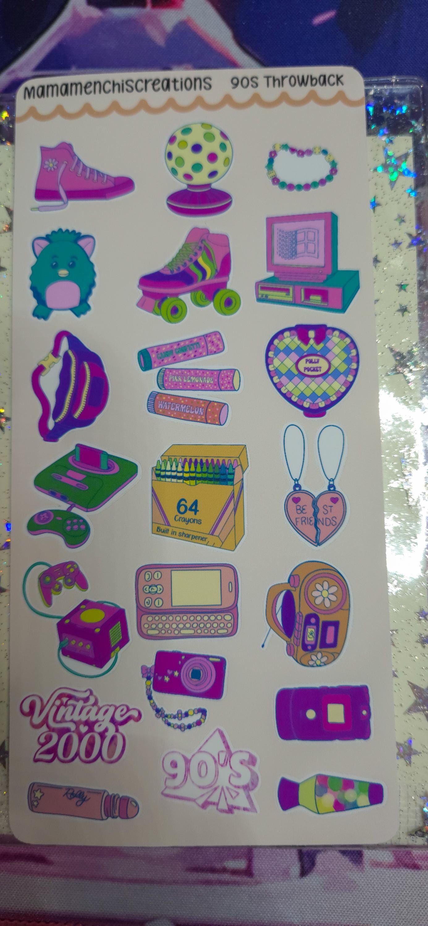 90's Baby Nostalgia Vibes Matte Bujo Journal Planner deco Sticker Sheet