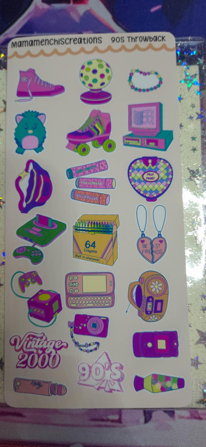 90's Baby Nostalgia Vibes Matte Bujo Journal Planner deco Sticker Sheet