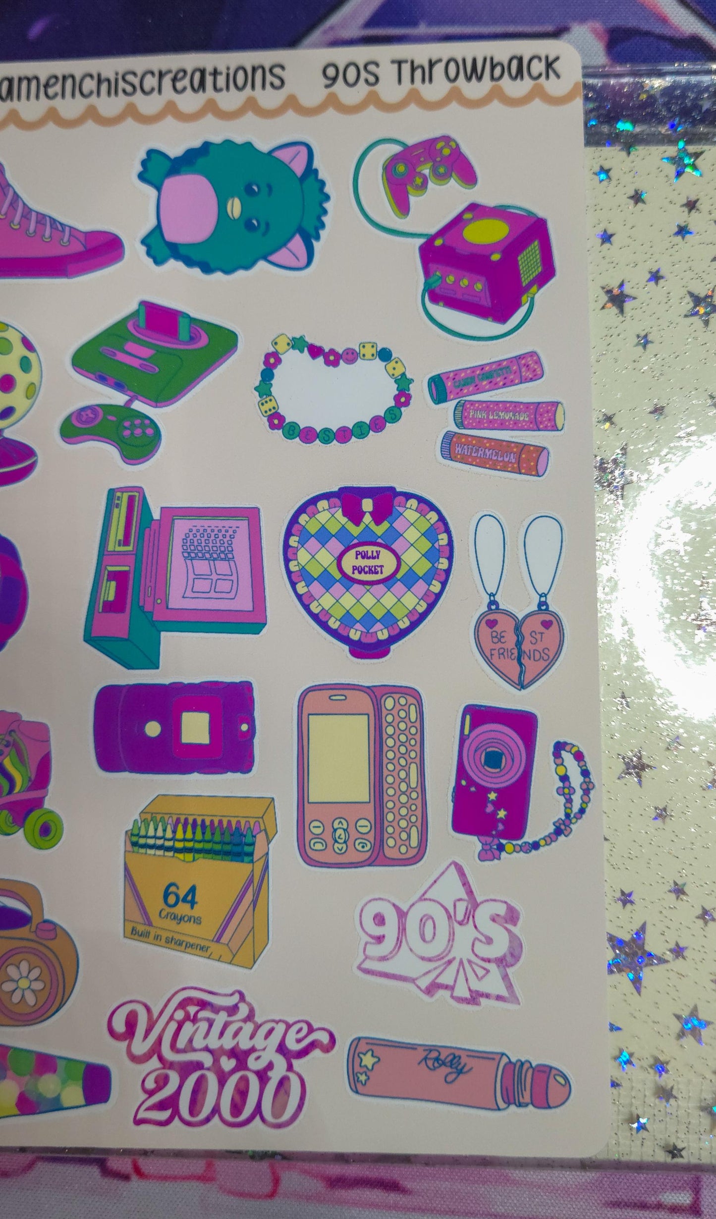 90's Baby Nostalgia Vibes Matte Bujo Journal Planner deco Sticker Sheet