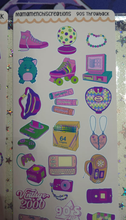 90's Baby Nostalgia Vibes Matte Bujo Journal Planner deco Sticker Sheet