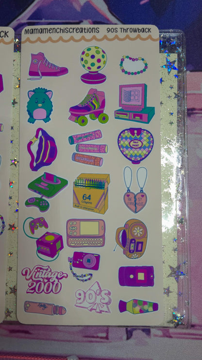 90's Baby Nostalgia Vibes Matte Bujo Journal Planner deco Sticker Sheet