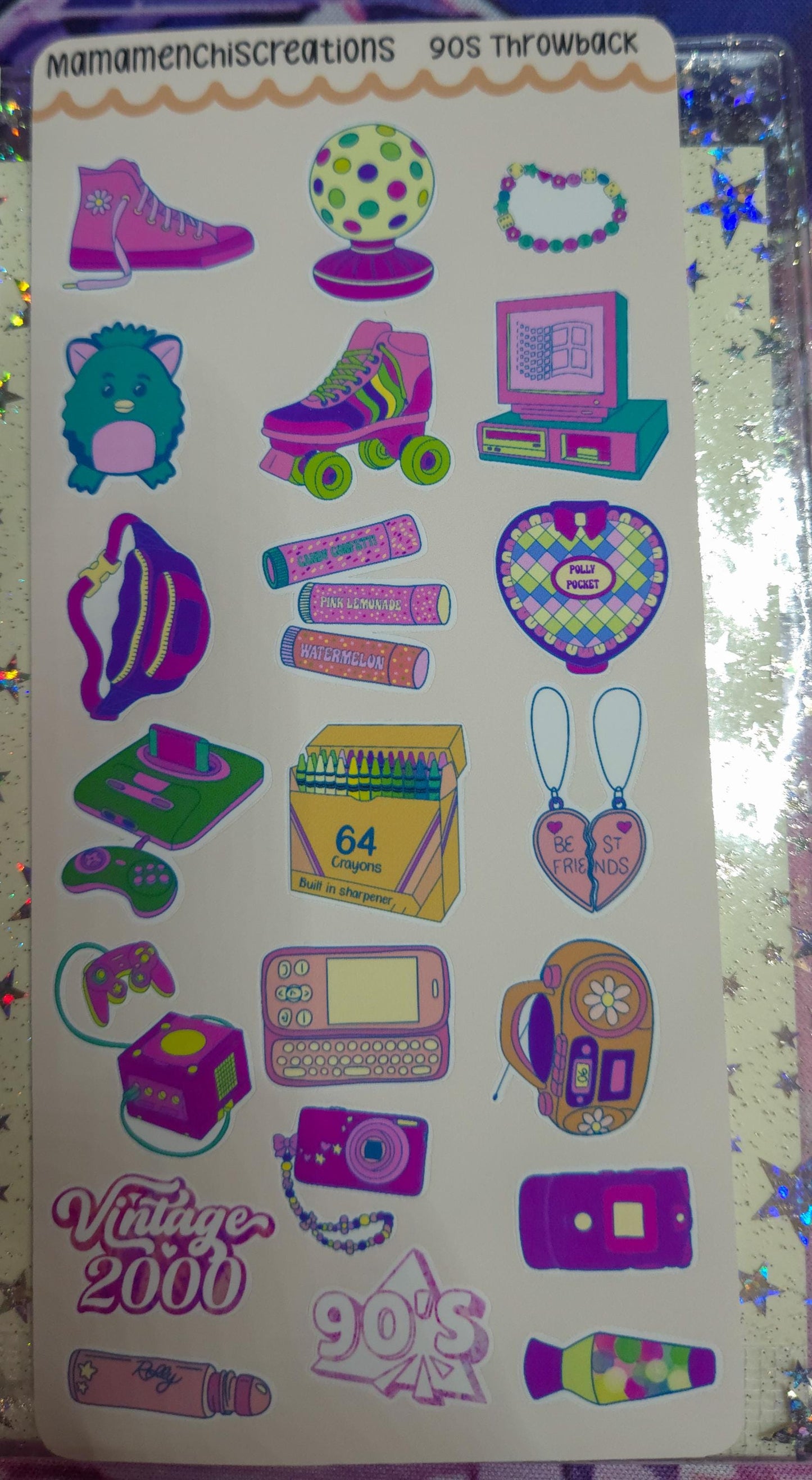 90's Baby Nostalgia Vibes Matte Bujo Journal Planner deco Sticker Sheet