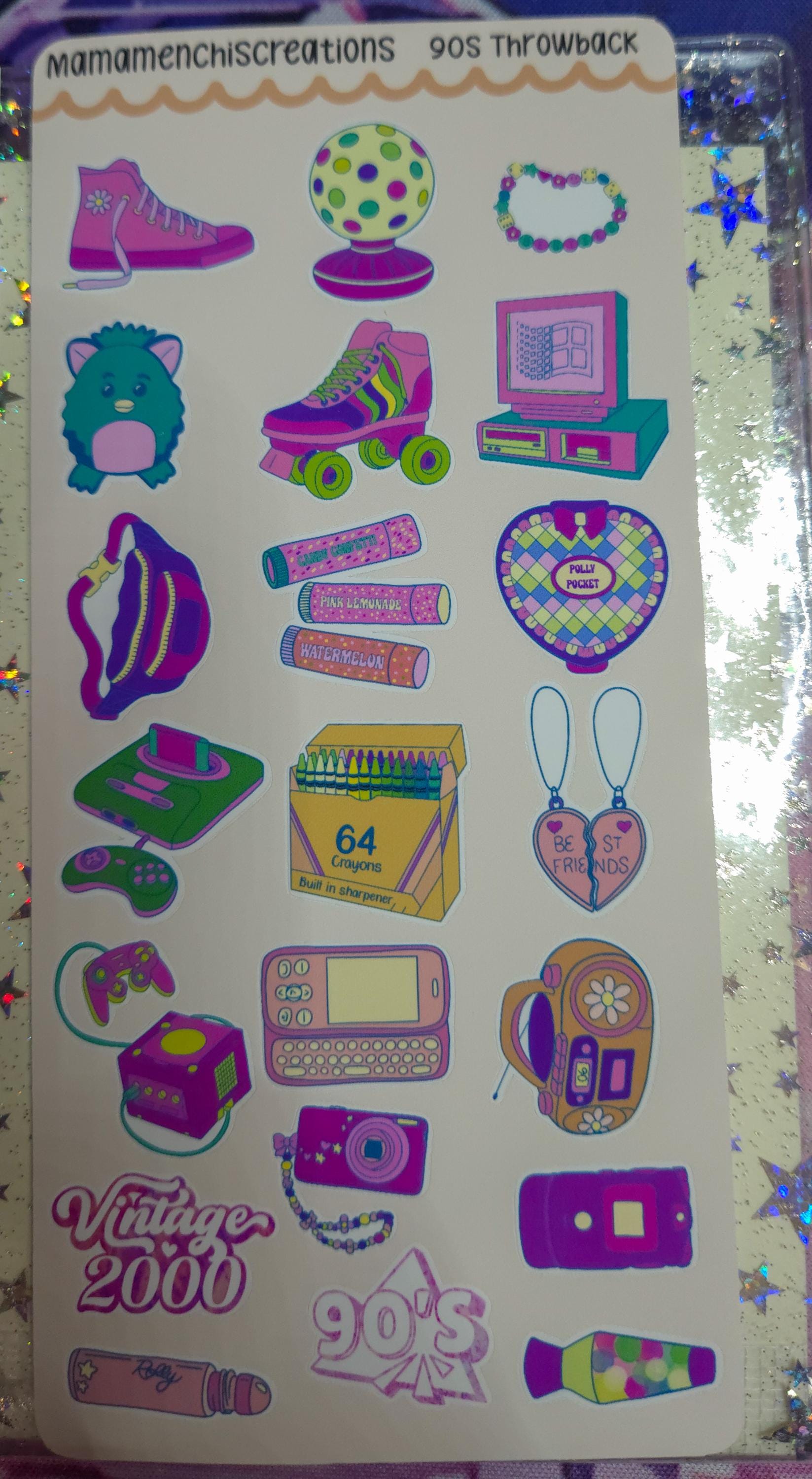 90's Baby Nostalgia Vibes Matte Bujo Journal Planner deco Sticker Sheet