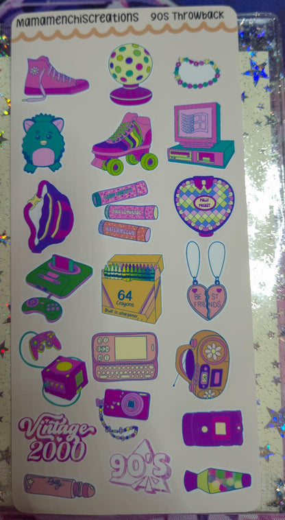 90's Baby Nostalgia Vibes Matte Bujo Journal Planner deco Sticker Sheet