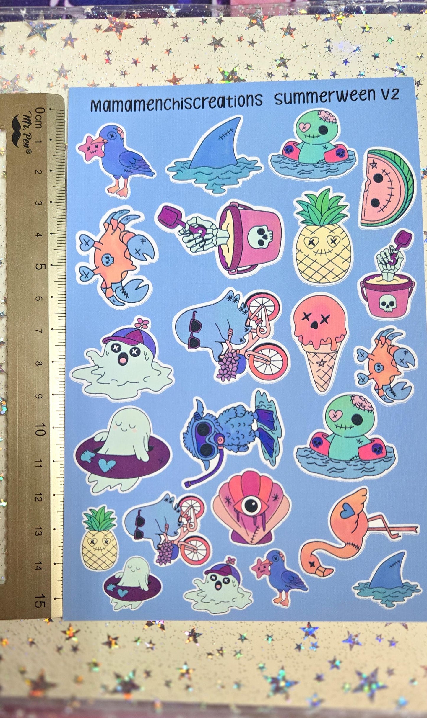 Summerween Creepy Cute V2 Matte Bujo Journal Planner deco Sticker Sheet