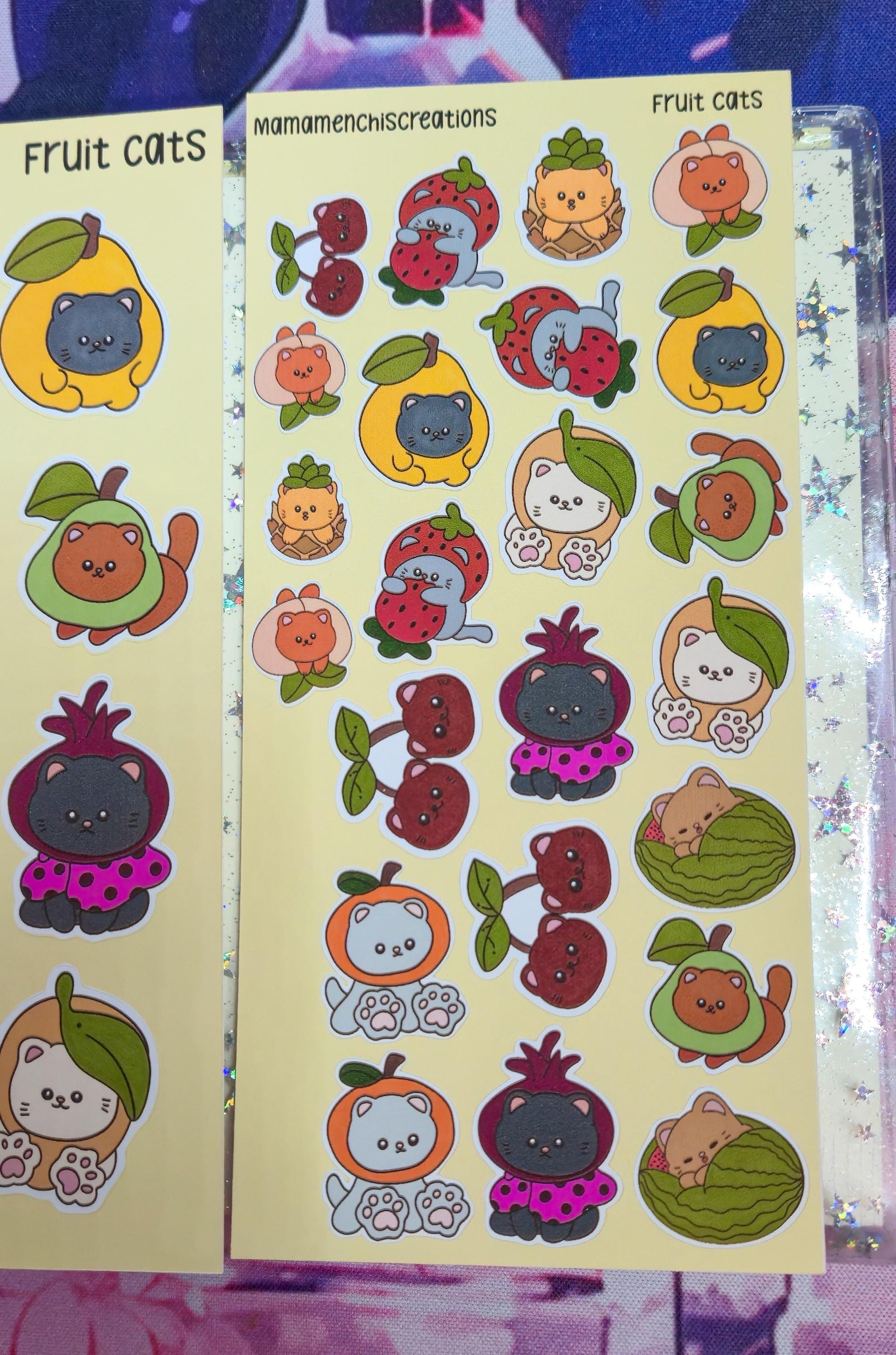 Fruit Cats Cats in Fruits Matte Bujo Journal Planner deco Sticker Sheet