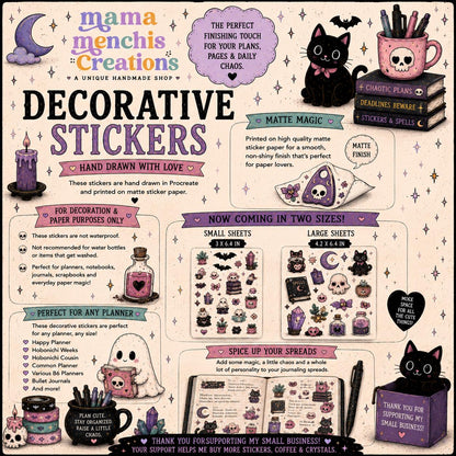 Tiny Ghost Emojis Matte Bujo Journal Planner deco Sticker Sheet