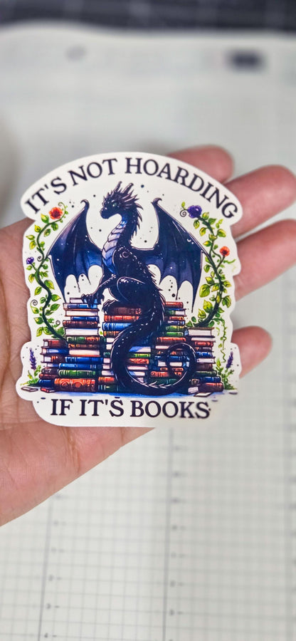 Hoarding Books Dragon Bookish Glossy Die Cut Bujo Journal Planner Sticker