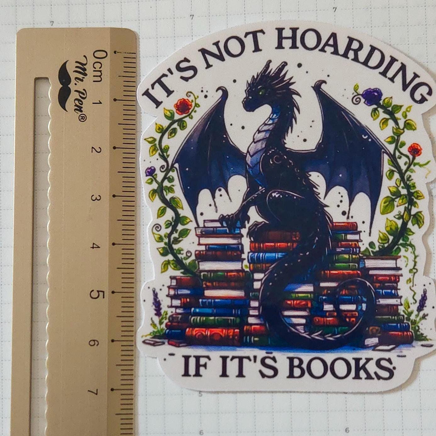 Hoarding Books Dragon Bookish Glossy Die Cut Bujo Journal Planner Sticker