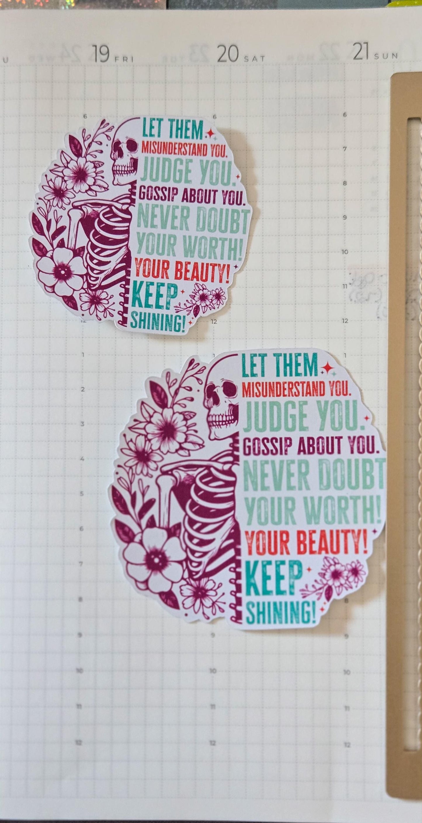 Let Them Mental Health Matte Die Cut Bujo Journal Planner Laptop Sticker