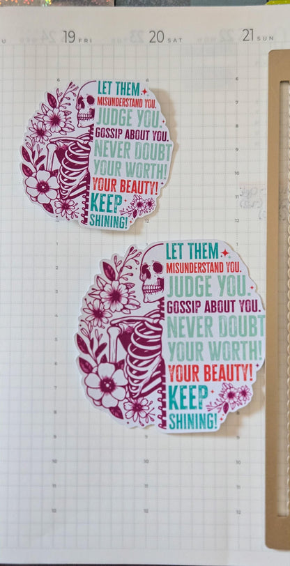 Let Them Mental Health Matte Die Cut Bujo Journal Planner Laptop Sticker