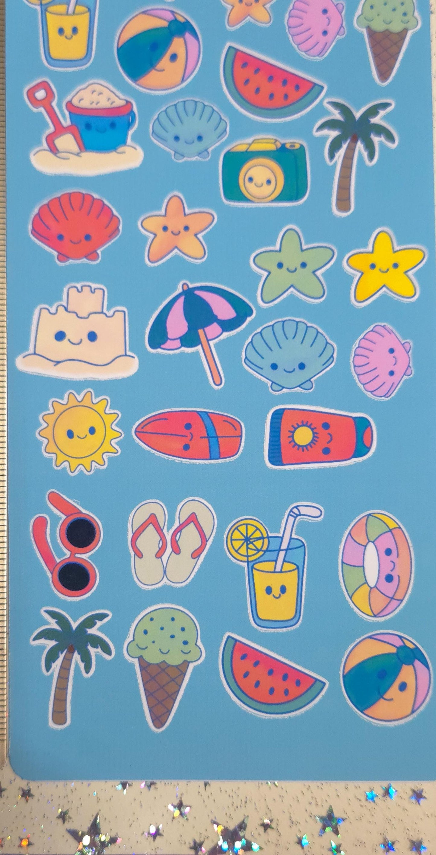 Summer Vacation Vibes Matte Bujo Journal Planner deco Sticker Sheet
