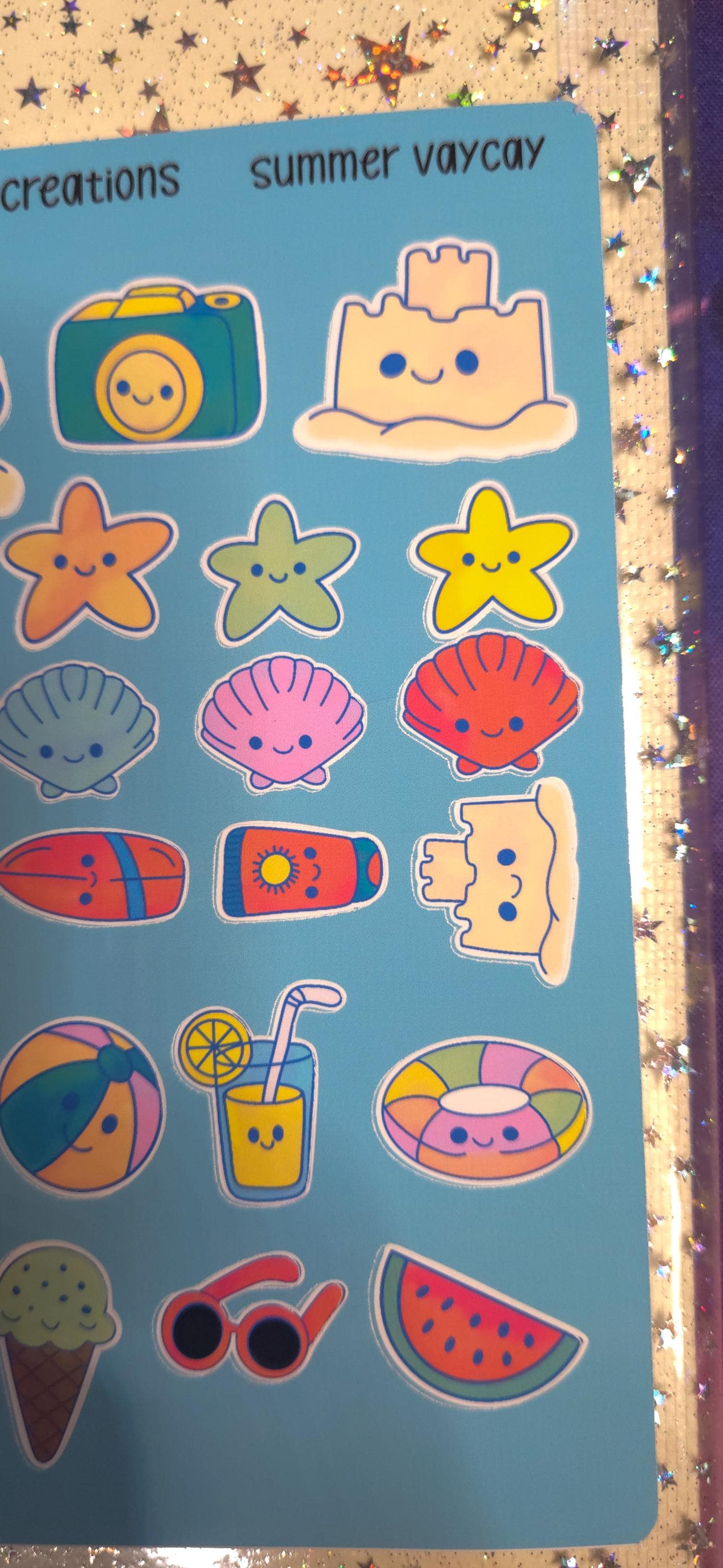 Summer Vacation Vibes Matte Bujo Journal Planner deco Sticker Sheet