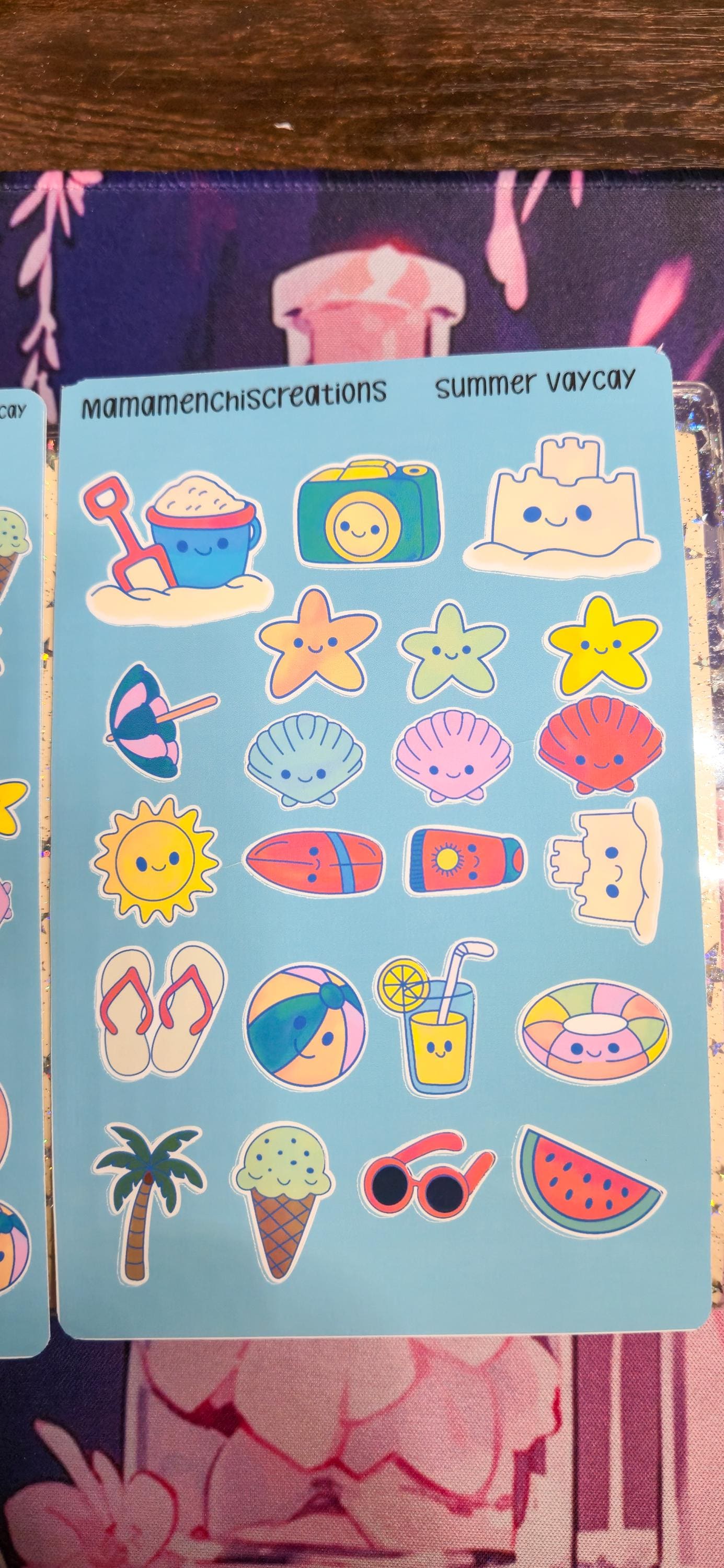 Summer Vacation Vibes Matte Bujo Journal Planner deco Sticker Sheet