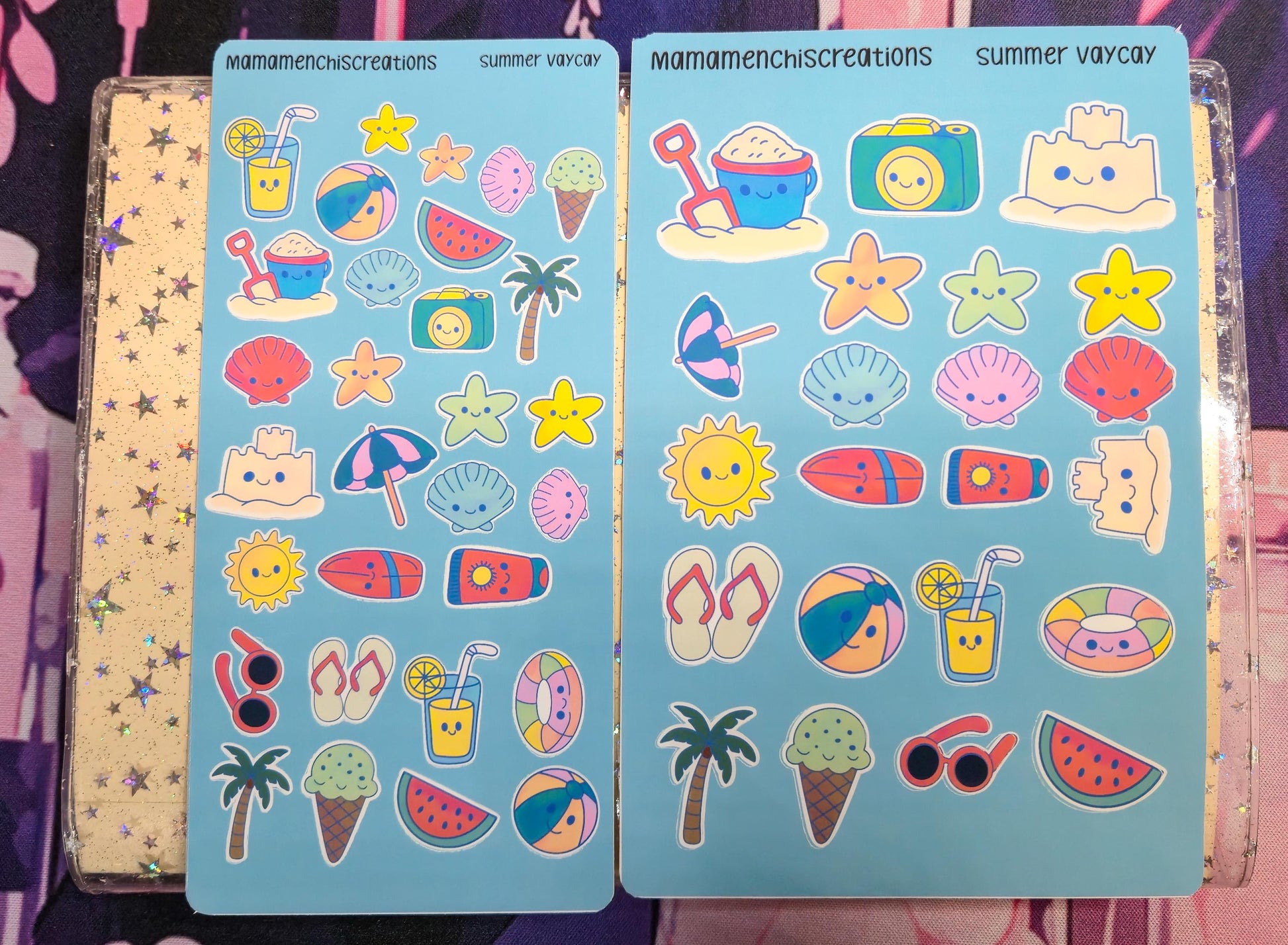 Summer Vacation Vibes Matte Bujo Journal Planner deco Sticker Sheet