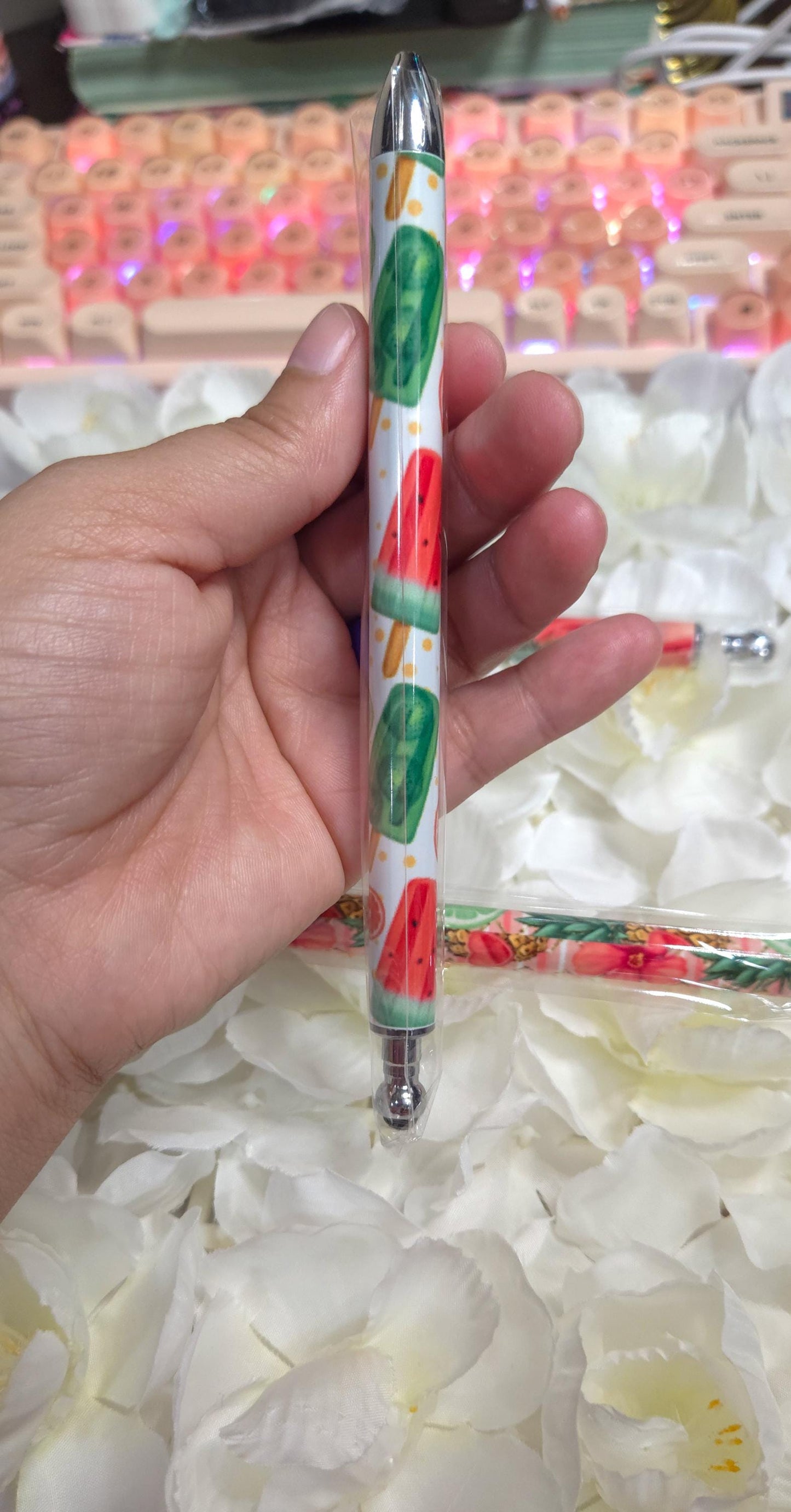 Flamingo Gel Pen: Summer Vibes Refillable Stainless Steel Pen