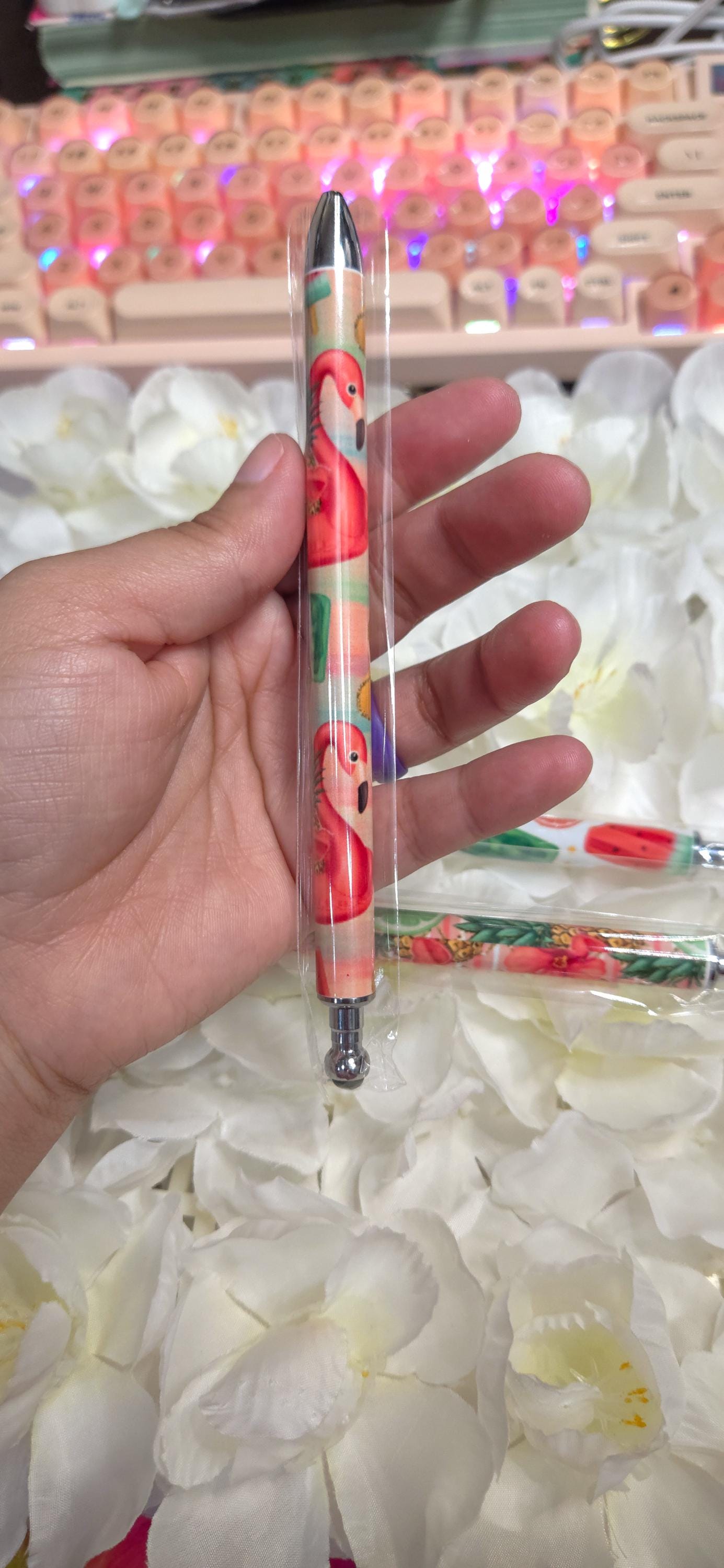 Flamingo Gel Pen: Summer Vibes Refillable Stainless Steel Pen