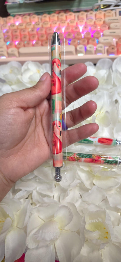 Flamingo Gel Pen: Summer Vibes Refillable Stainless Steel Pen