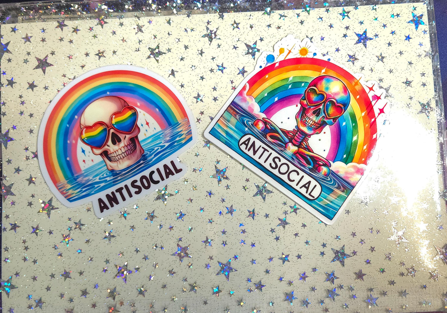 Anti-Social Skeleton Glossy Die Cut Bujo Journal Planner Sticker