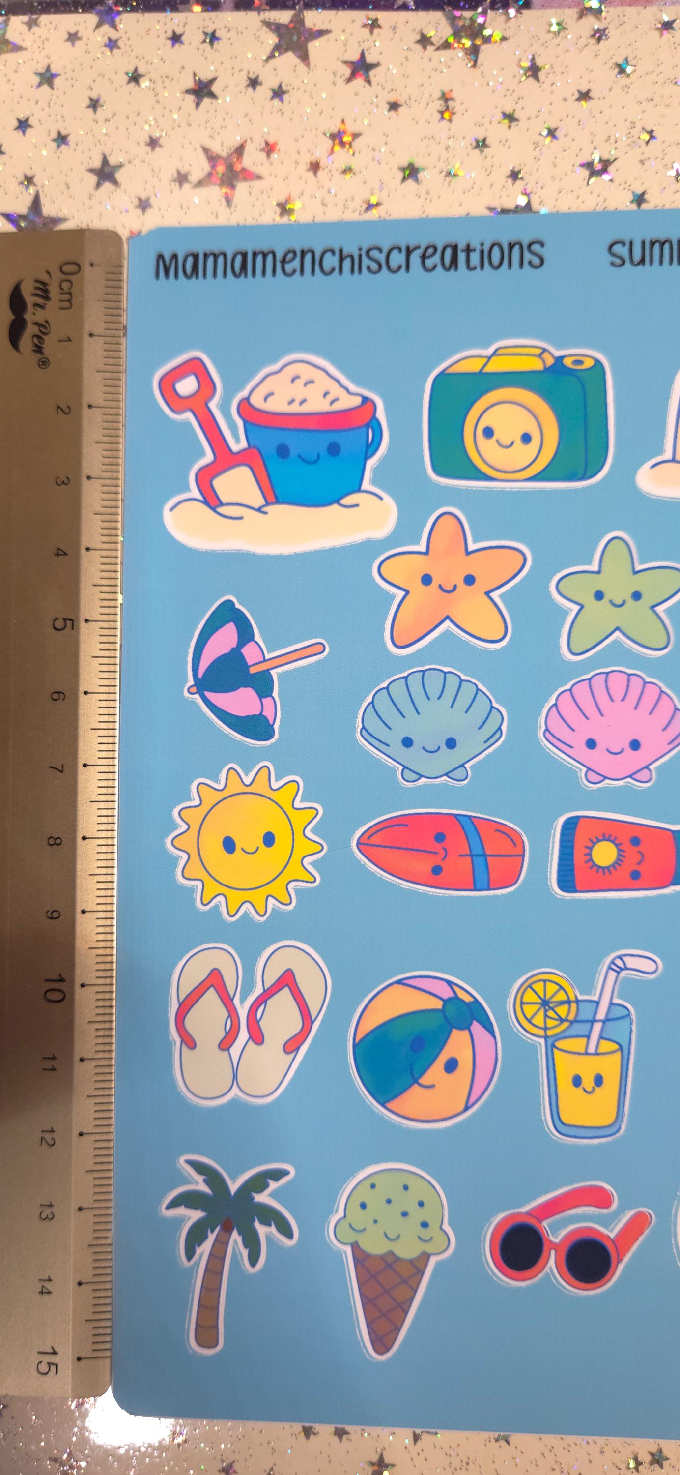 Summer Vacation Vibes Matte Bujo Journal Planner deco Sticker Sheet